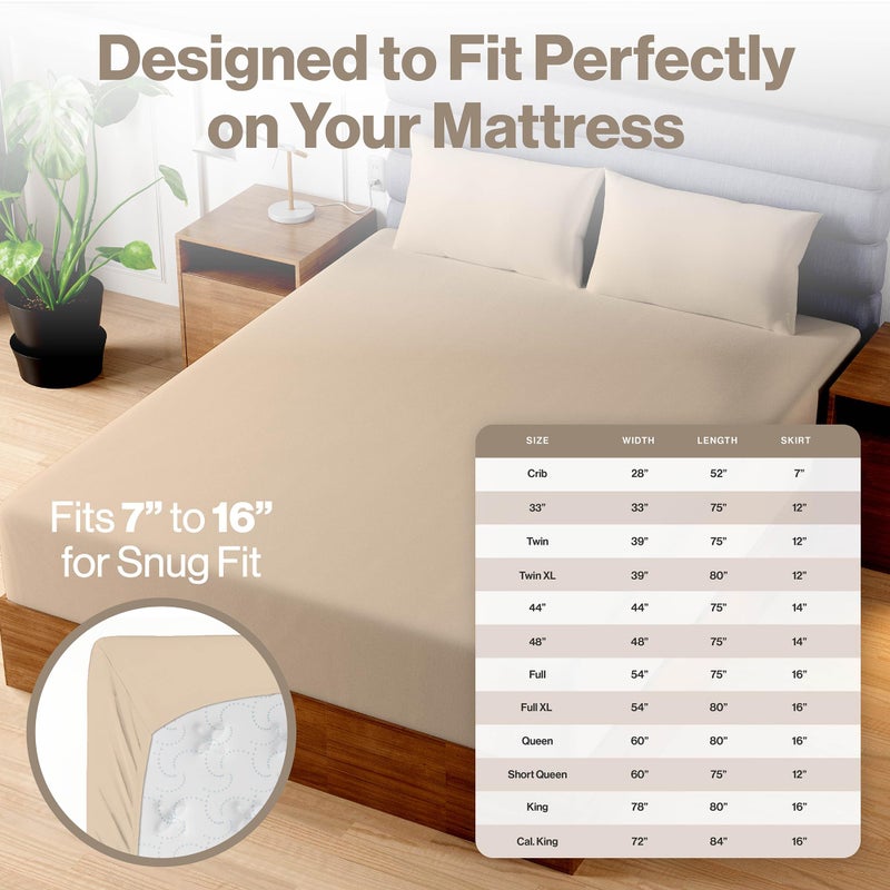 Superity Linen Superity Luxurious Hotel Quality Twin Fitted Sheet 100% Cotton Ultra Soft, Skin-Friendly & Hypoallergenic Deep Pocket Fits 12 Mattress Easy Care & Snug Fit (Twin Size - 39 x 75) - Image 5